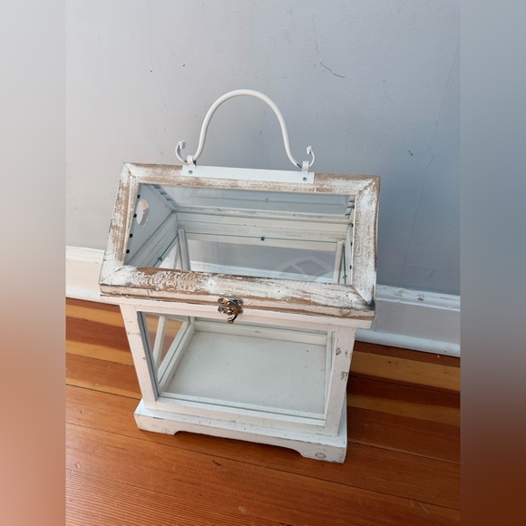 Vintage Distressed Wood and Glass Terrarium - Picture 3 of 15